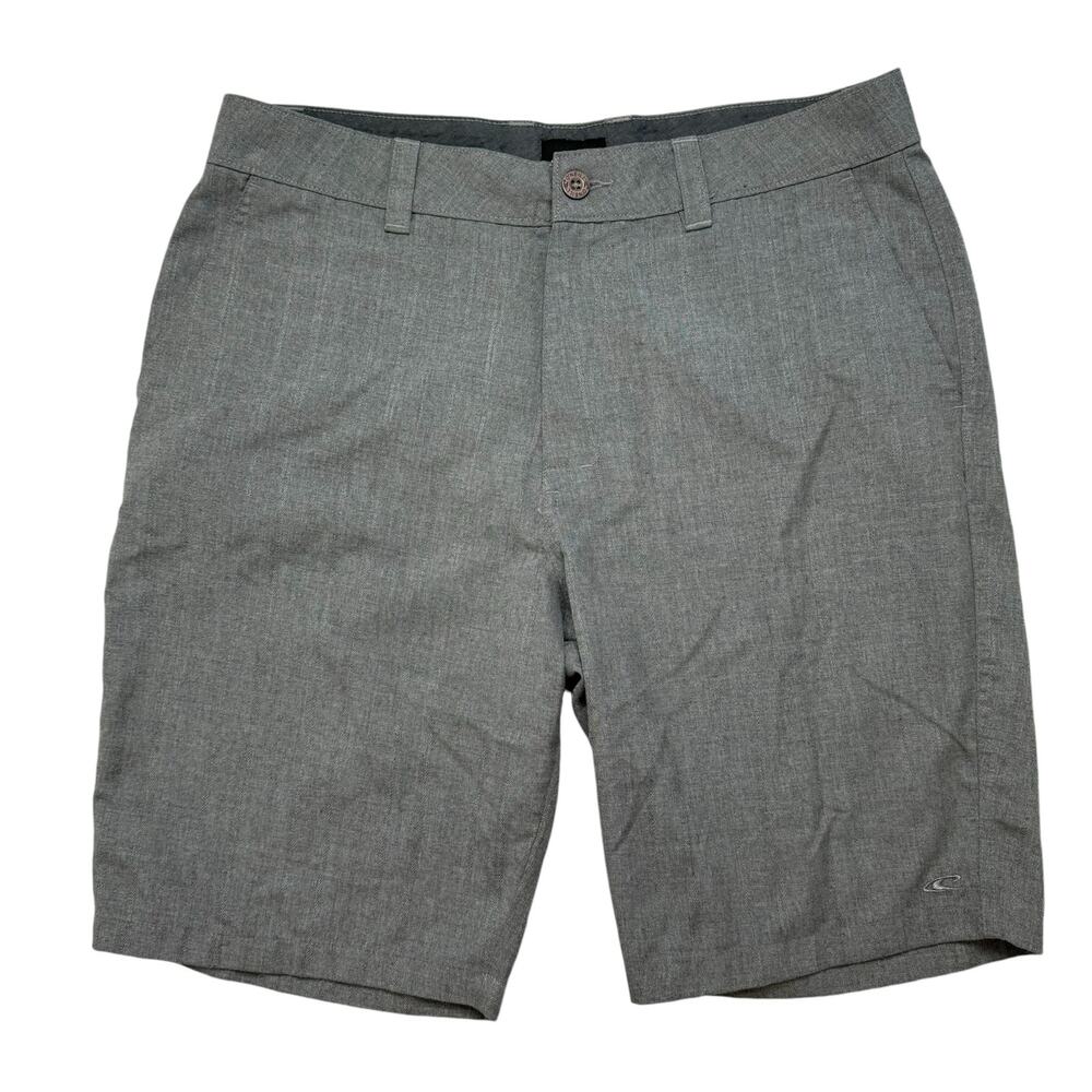 O’NEILL Gray Vertical Stripe Standard Fit Woven Shorts Size 34 Mens Viscose